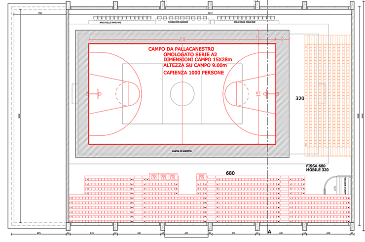 Palazzetto dello sport a massa (massa carrara) sport&impianti ... Misure campo basket