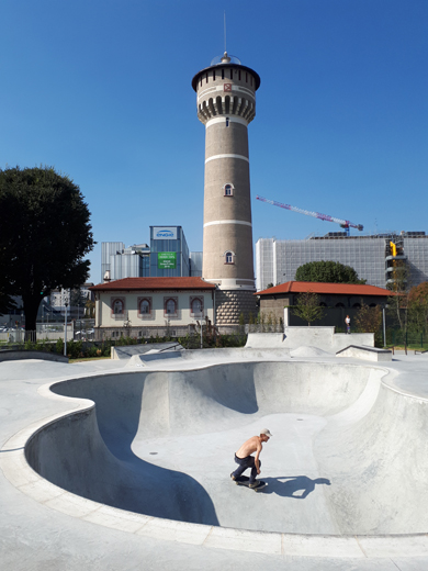 Skatepark nel Parco della Torre a Milano