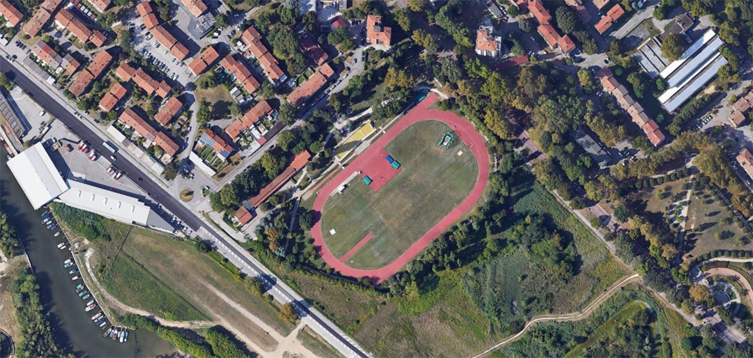 Il centro sportivo di San Giuliano visto da Google Maps.