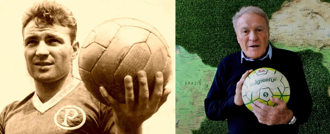 José Altafini negli anni ‘60, e oggi come collaboratore tecnico della International Football Factory,