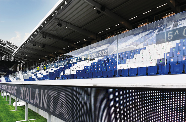 FARAONE SICUREZZA IN TRIBUNA PARAPETTI IN VETRO GEWISS STADIUM