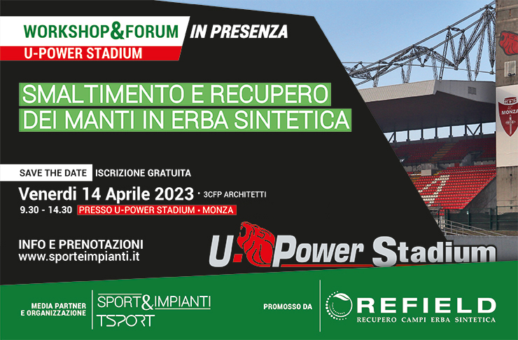 refield u-power stadium SMALTIMENTO E RECUPERO DEI MANTI IN ERBA SINTETICA fine vita manti