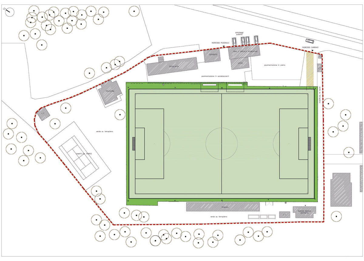 Plan of the Romagnano Sesia football pitch