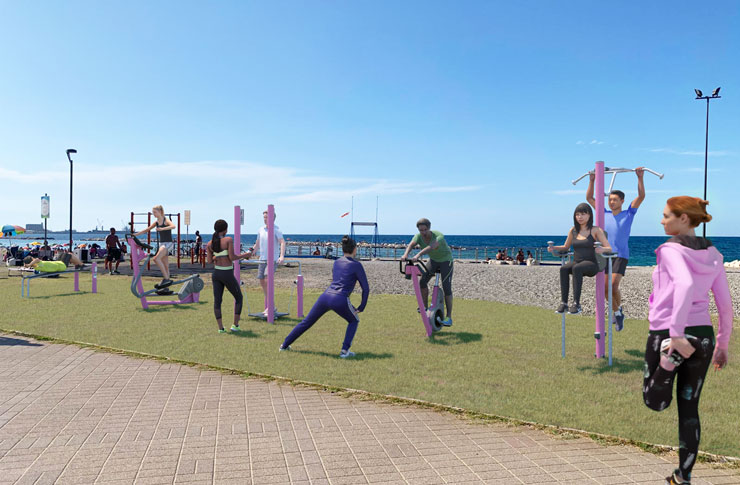 area fitness spiaggia Bari
