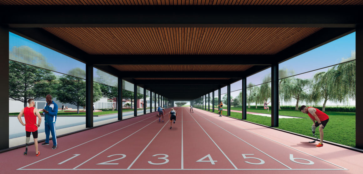 pista di atletica del centro sportivo paralimpico di Villanova sull'Arda