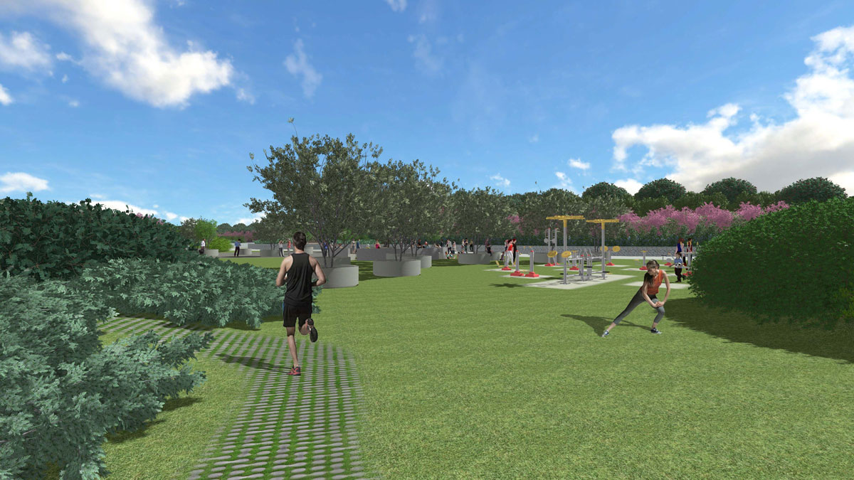 il progetto del parco della Rinascita a Bari: l'area fitness