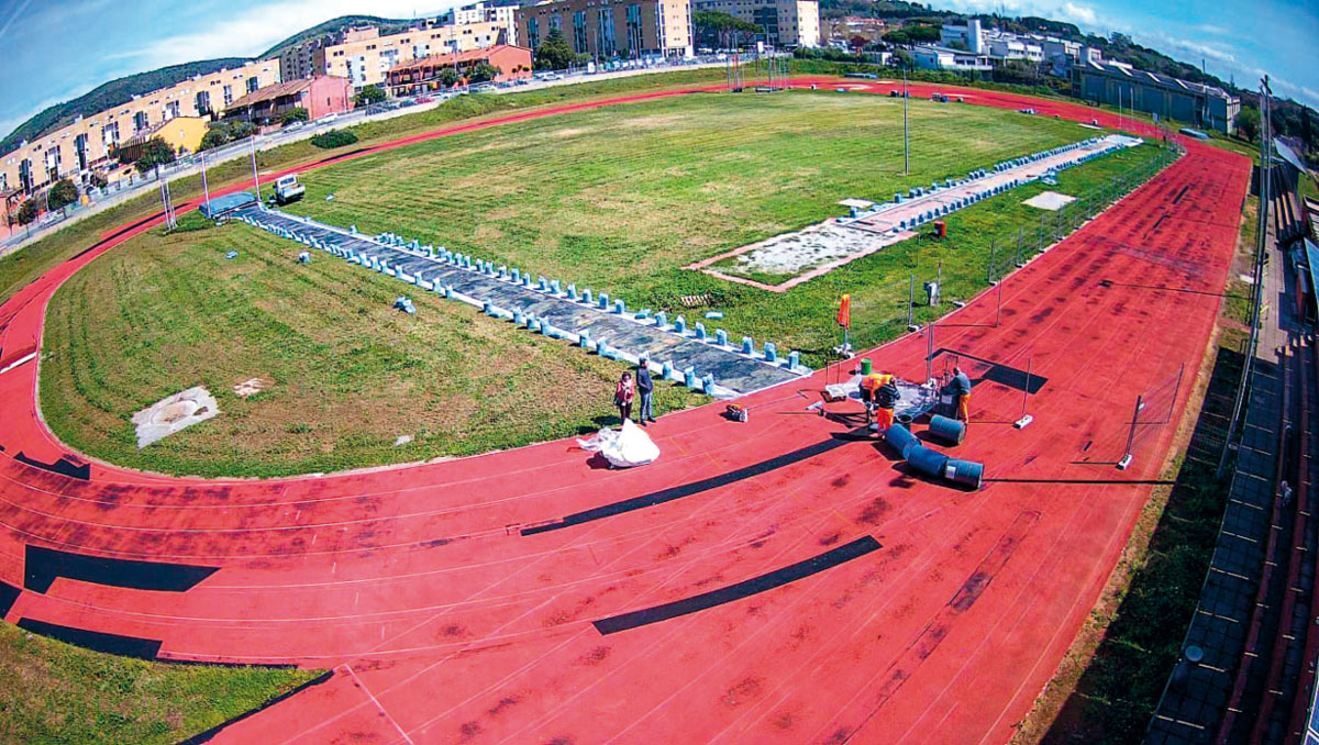 works at the athletics track Piombino