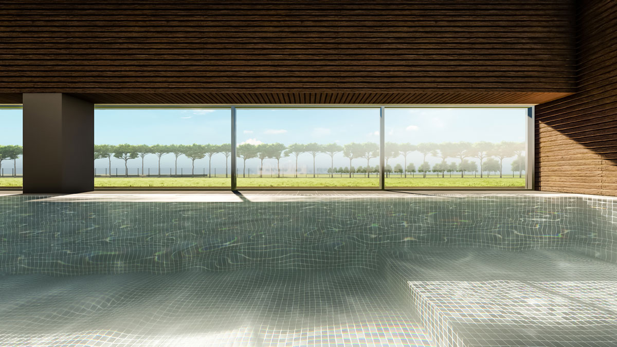 rendering area wellness impianto natatorio di Jesolo