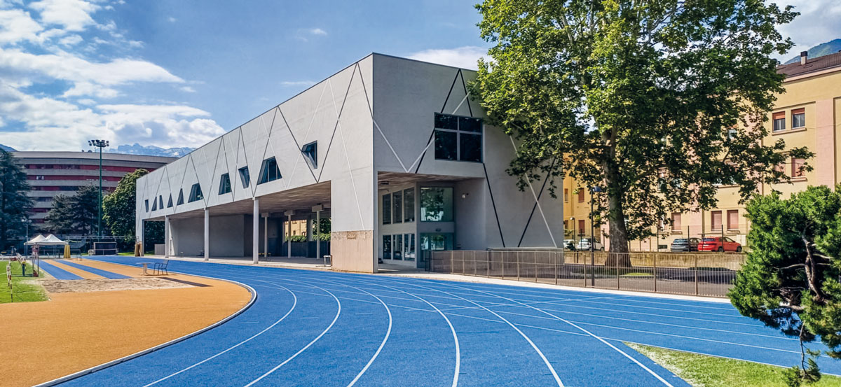 Vista del nuovo edificio indoor per l'atletica al Covi e Postal di Trento