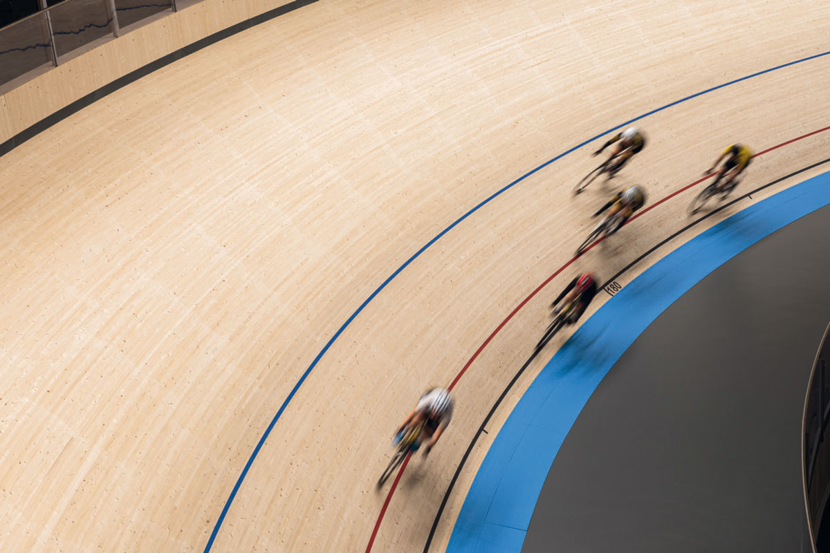 Heusden-Zolder (Belgium): track detail of the multifunctional velodrome