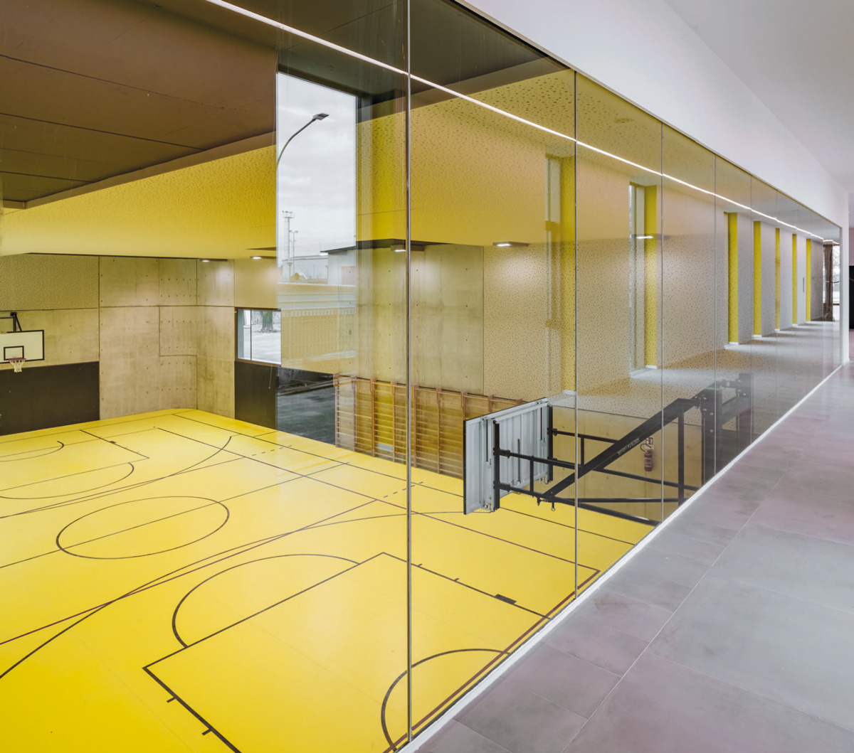 The gymnasium of the school in Travagliato (Brescia)