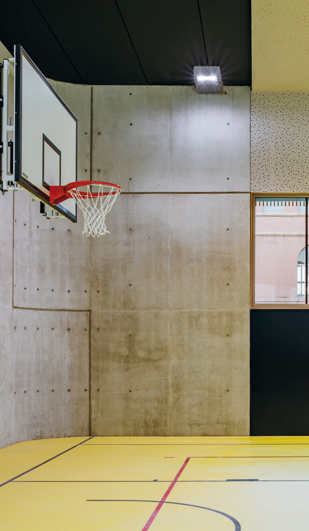 The gymnasium of the school in Travagliato (Brescia)