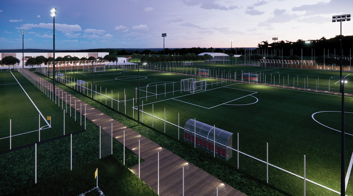 I campi da calcio dell'Health & Performance Center di Rimini