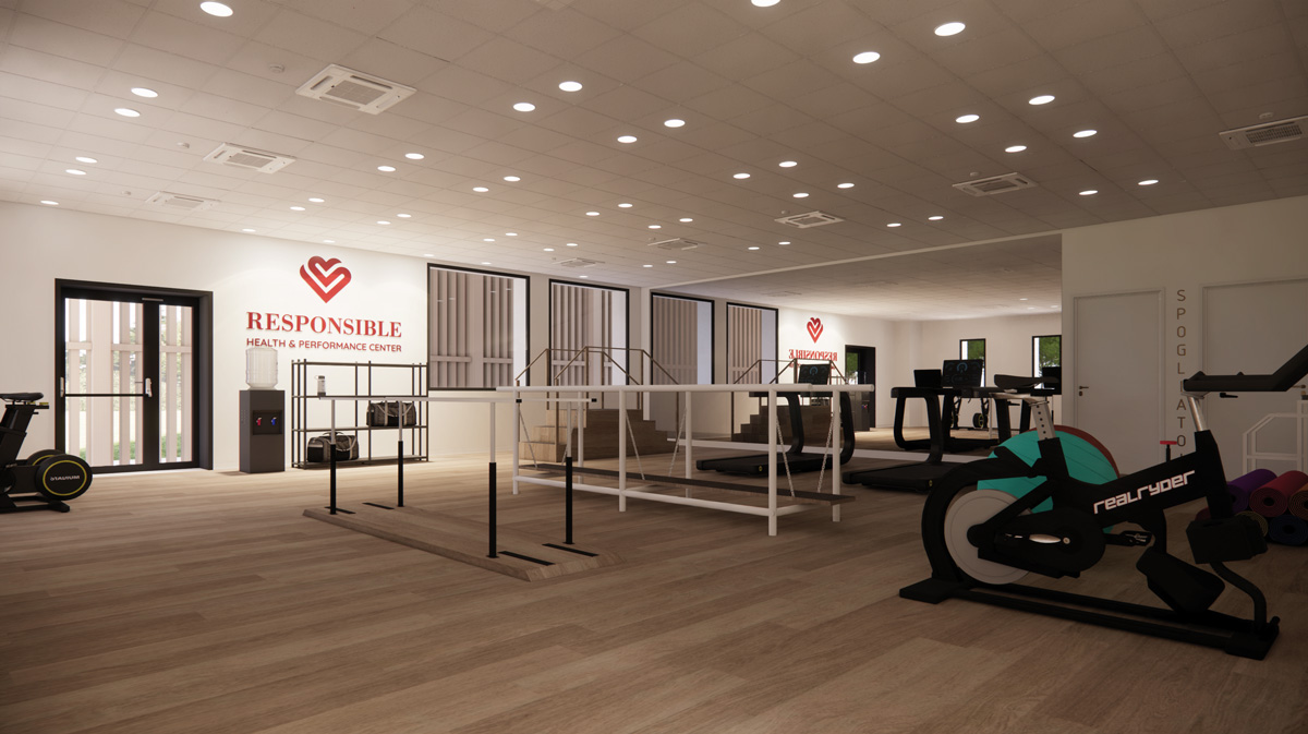 Palestra riabilitativa dell'Health & Performance Center di Rimini