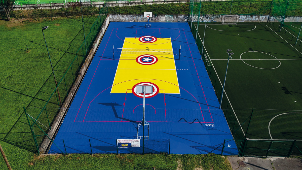 Superfici sportive outdoor Vaneton su campo da basket
