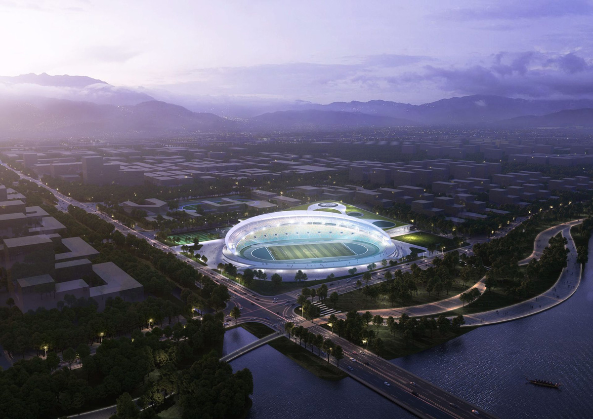 Centro sportivo a Longgang, Cina; progetto GMP