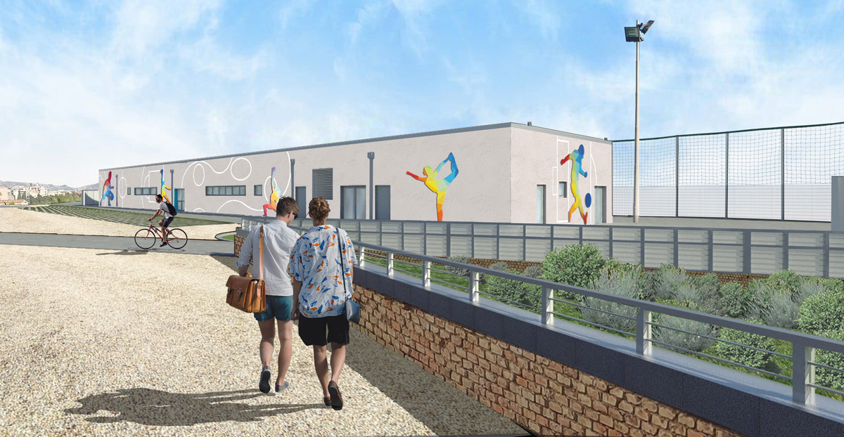 Render - Cittadella sportiva Pian di Poma di Sanremo