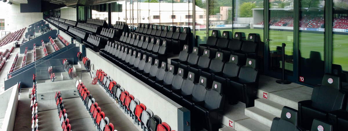 Omsi seats at Druso Stadium in Bolzano