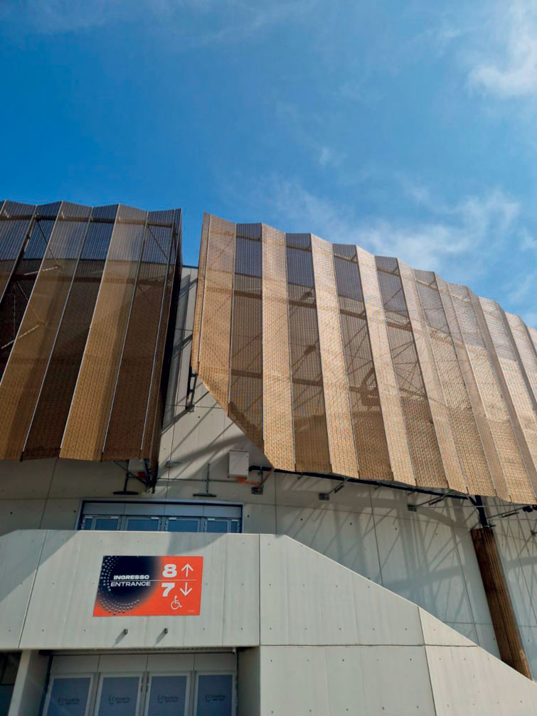 Cittadella dello Sport di Tortona (Al): dettaglio della copertura esterna