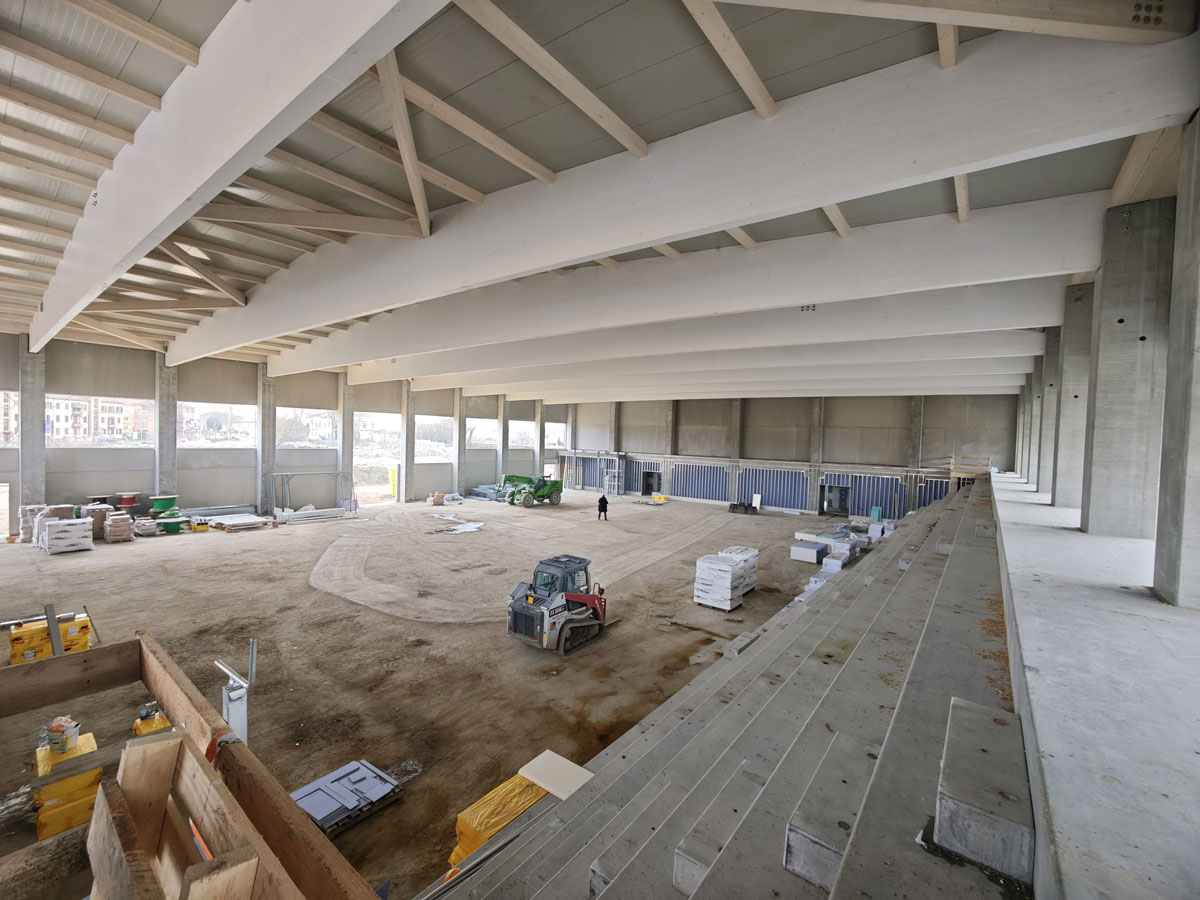 Lavori in corso arena di Ferrara ex Foro Boario