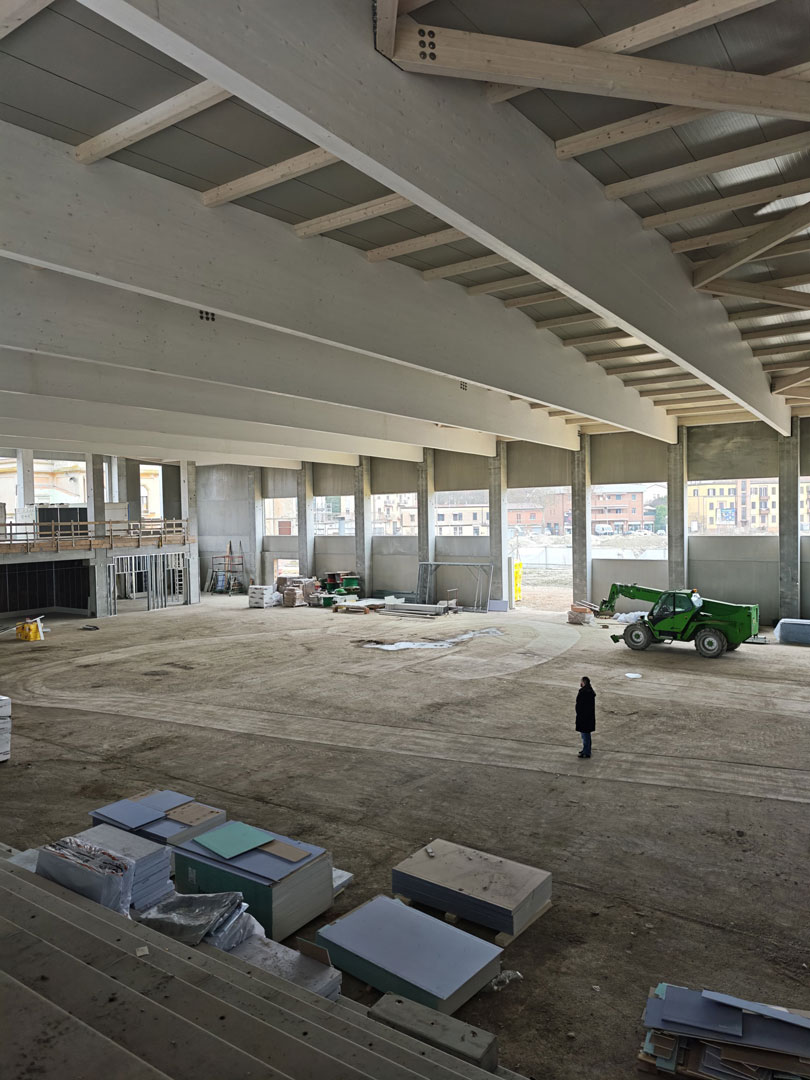 Lavori in corso all'arena di Ferrara ex Foro Boario