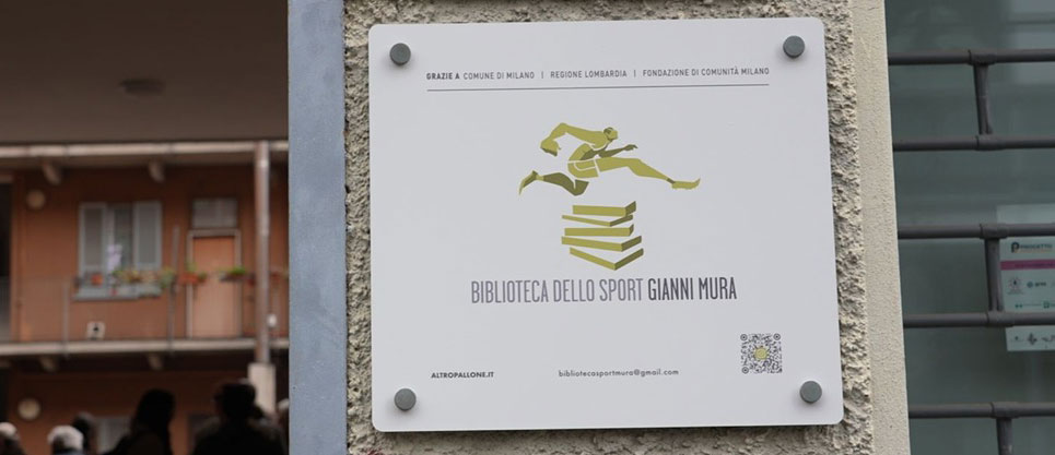 Targa della Biblioteca dello Sport a Milano